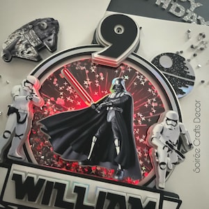 Star Wars Inspired Cake Topper Darth Vader and Stormtrooper, Star Wars Custom Cake Topper, Shaker and Red  Light Cake Topper