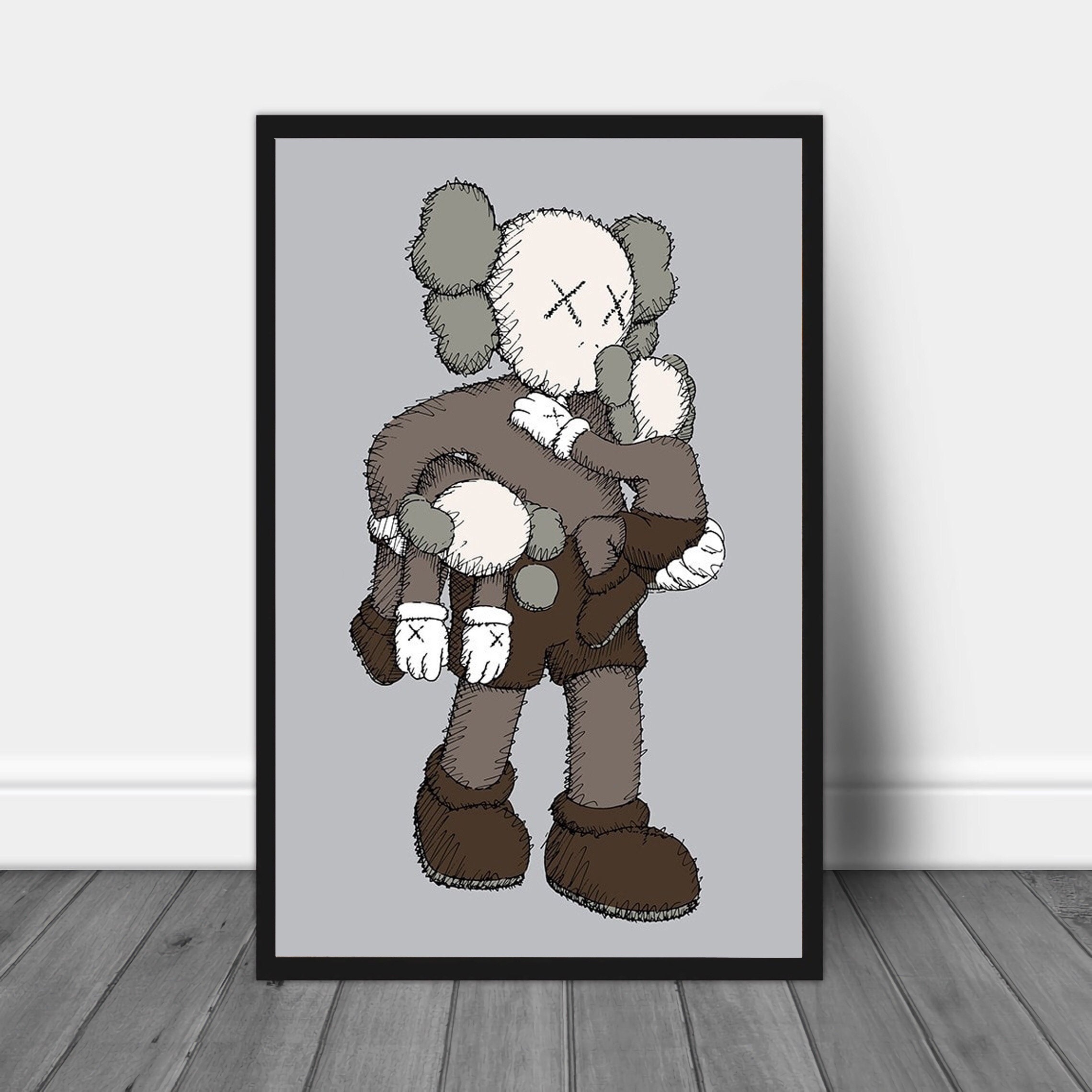 Bestseller Kaws Carrying Two Other Kaws Vintage Poster Kaws Etsy