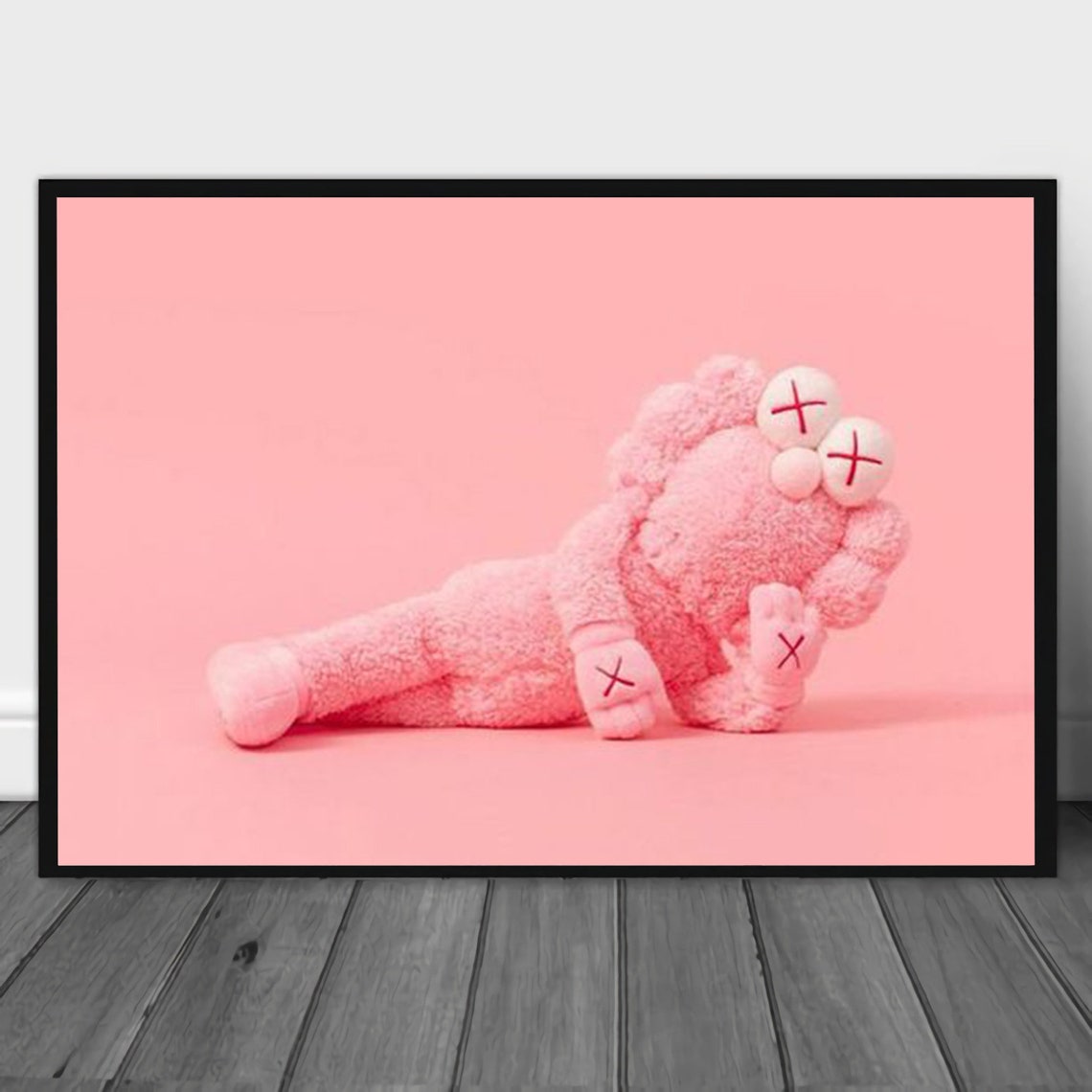 Funny Pink Kaws Lying Poster Poster Kaws Print Kaws Poster Etsy