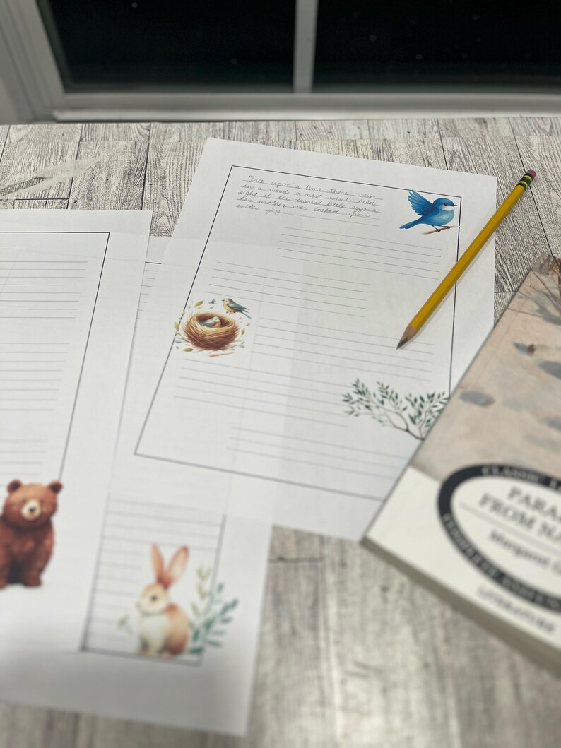 Woodland Animals Writing Paper: Lined Notebook Pages (digital Download ...