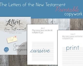The Letters of the New Testament Printable Copywork in Cursive and Print