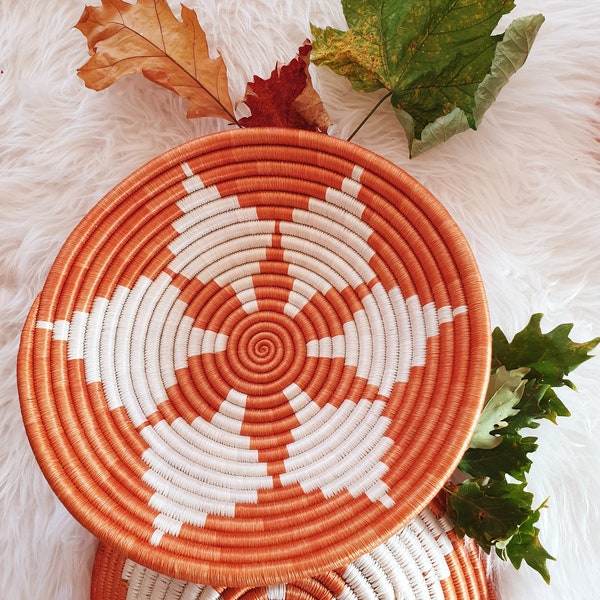 Rwanda Basket - Wall Decoration - Fruitbasket - Fall Decoration - Wall Basket Orange