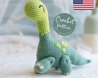 Bronto Mars - Dinosaur amigurumi crochet pattern, English (US) PDF Pattern