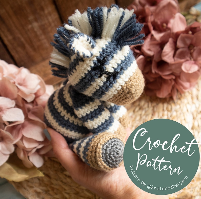 Casey the Zebra Amigurumi Crochet Pattern, Englishus PDF Pattern image 4