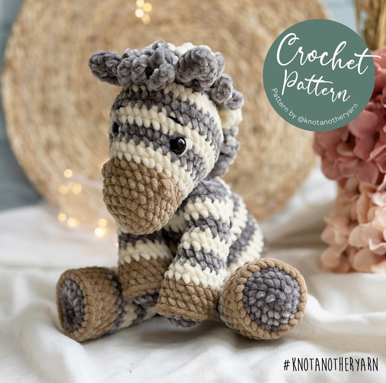 Casey the Zebra Amigurumi Crochet Pattern, Englishus PDF Pattern image 3