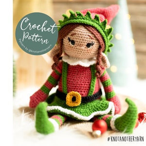 Lisa the Elf, amigurumi crochet pattern, Christmas Handmade Gift Ideas, Christmas elf amigurumi doll pattern