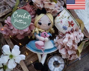 Crochet Alice doll amigurumi pattern, English (US), PDF Pattern