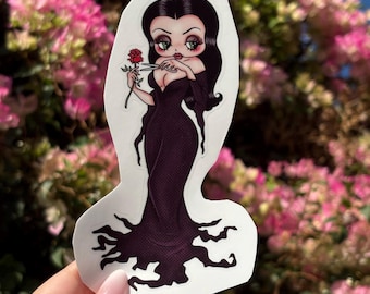 Morticia Adams Betty Boop 5.5 in‘’ Vinyl Sticker
