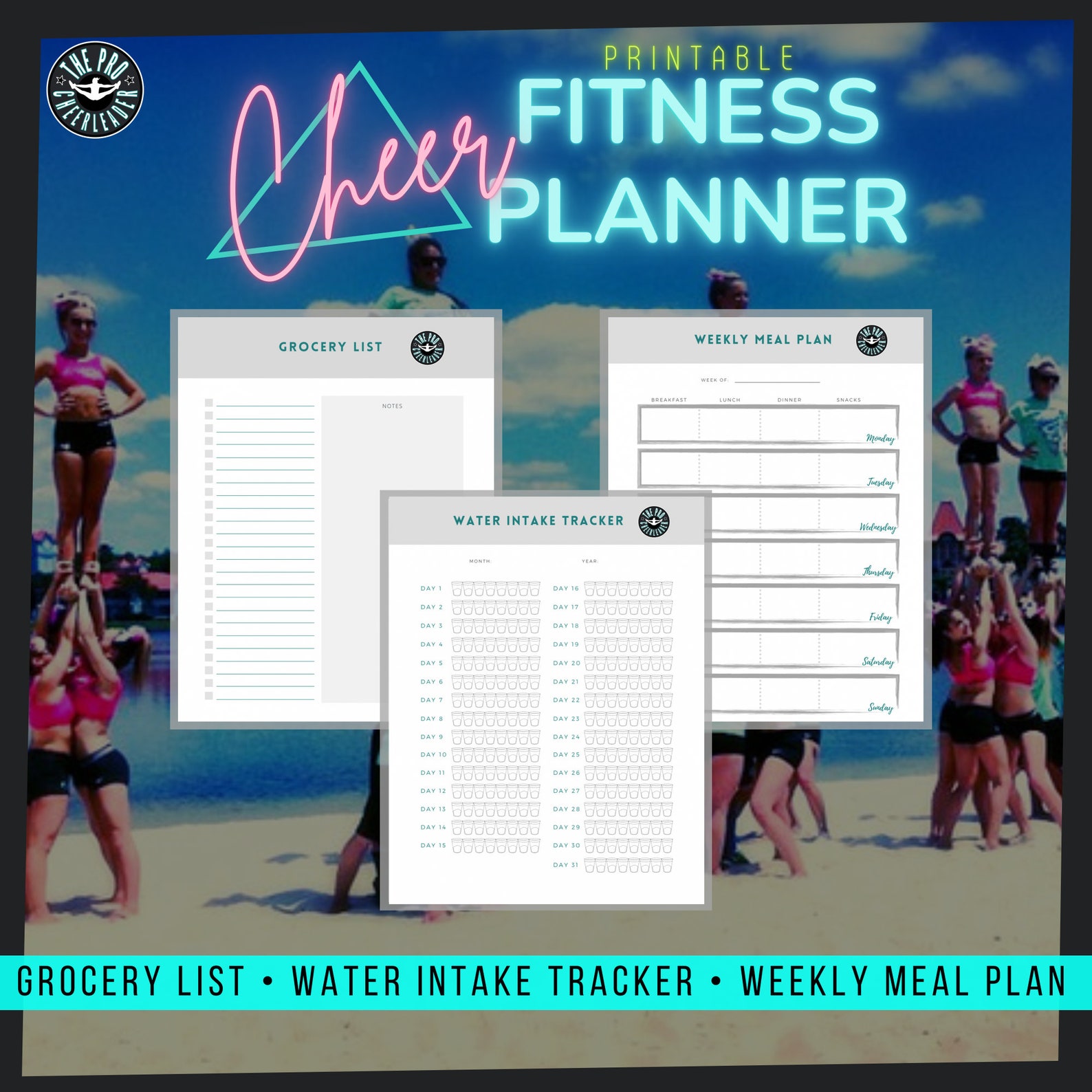 Cheerleading Printable Cheer Fitness Planner Workout Log Etsy