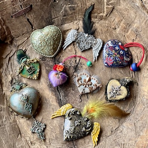 Deluxe Sacred Hearts - Car Mirror Hangers, Bag Tags, Wall Fixture, Fridge Magnets, Jewellery - Pick your fix!