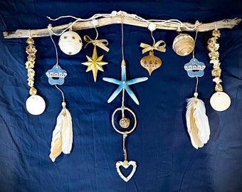 Rustic Beach Christmas Hanger, Bespoke Australian Christmas decorations, Beachy Christmas, Natural Australian Christmas