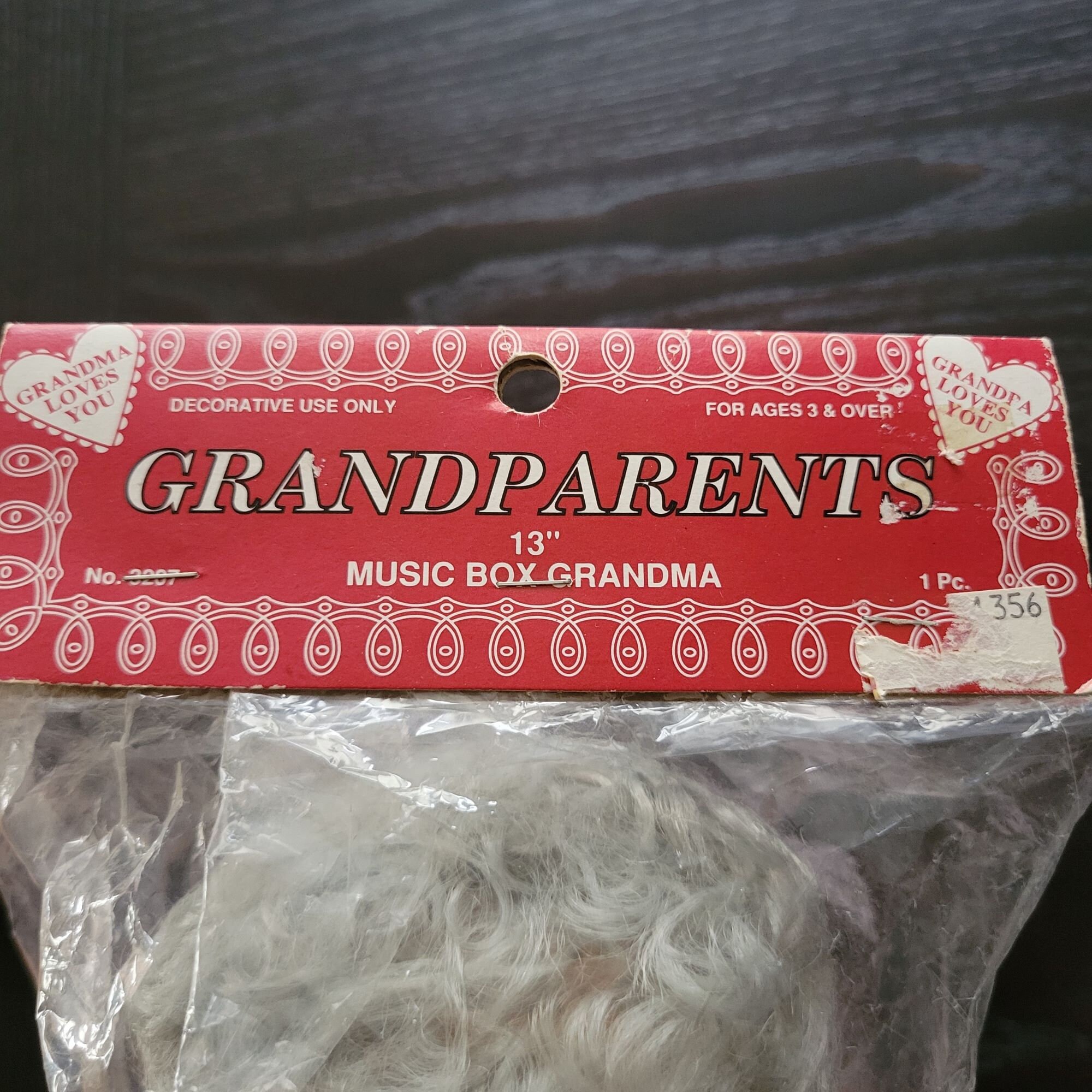 Music Box Grandma Vinyl Doll, 1992 Fibrecraft, New in Bag, Music Box