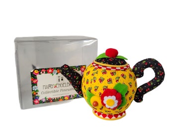 Mary Englebreit Teapot Pin Cushion with Box, 2001