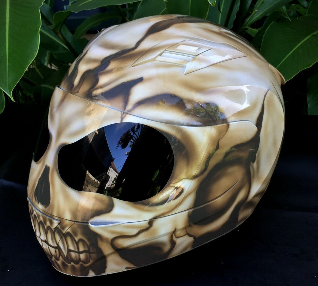 Custom Motorcyle Helmet Airbrush Broken Skull (DOT and ECE Approved) - Etsy