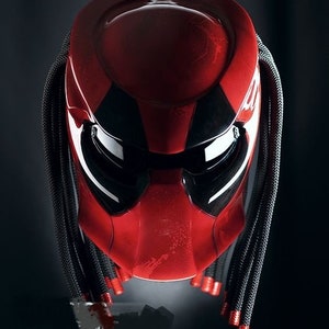 Custom Predator Motorcyle Helmet Hand-Painted DeadPool Motive Style (DOT And ECE Approved)