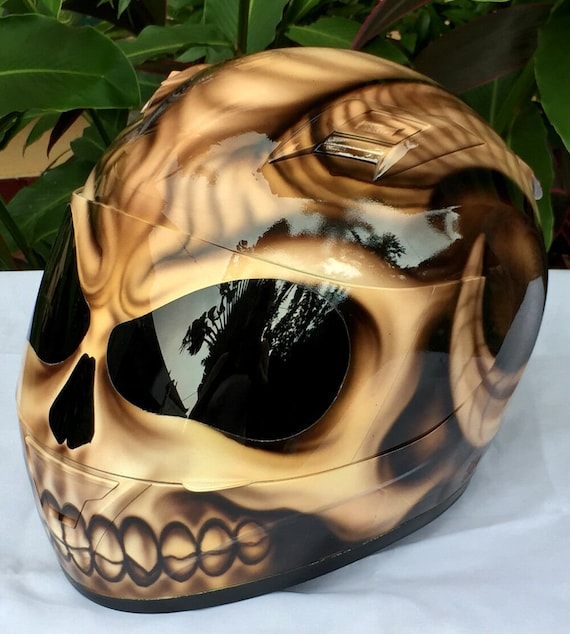 Custom Motorcyle Helmet Airbrush Skull Skull Goat Brown Style (DOT and ECE Approved) - Etsy Custom Motorcyle Helmet Airbrush Skull Skull Goat Brown Style (DOT and ECE Approved) - Etsy