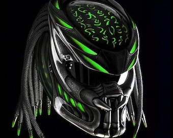 Top Predator Helmet Fire Green (DOT And ECE Approved)
