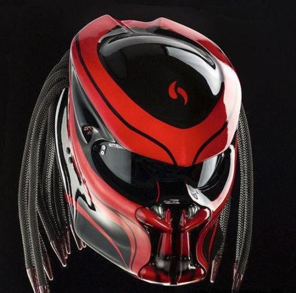 Red Predator helmet motorcycle  ECE and Dot Accessories Hats & Caps Helmets Motorcycle Helmets 