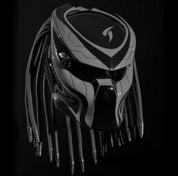 Custom The Predator Helmet Gray Glossy Special Motorcycle Approved DOT & ECE Accessories Hats & Caps Helmets Motorcycle Helmets 