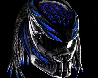 Top Predator Helmet Fire Blue (DOT And ECE Approved)