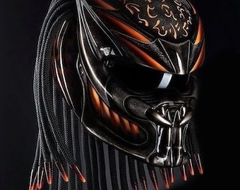 カスタム プレデター バイクヘルメット ファイヤーイエロー塗装 (Dot