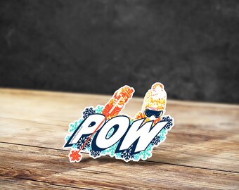POW Powder Skiing Sticker