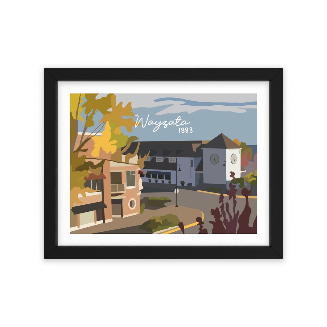 FRAMED Downtown Wayzata Poster Etsy