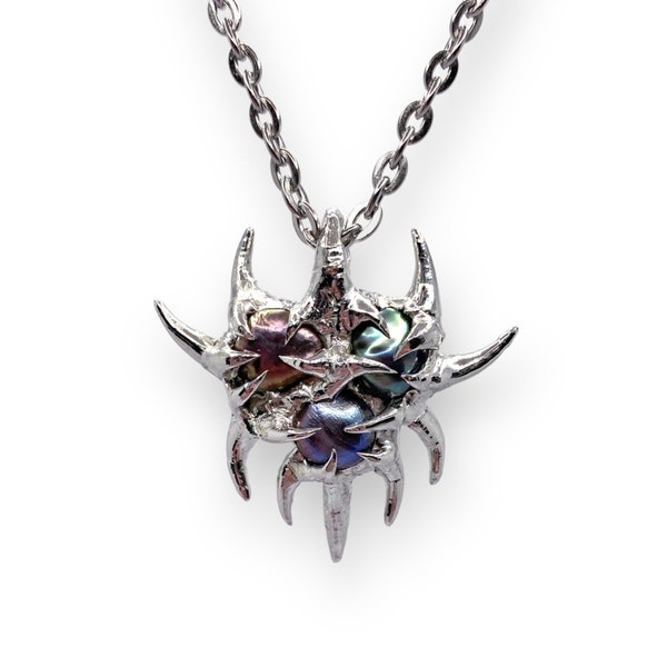 Spiky heart pearl necklace grunge alt goth y2k jewelry