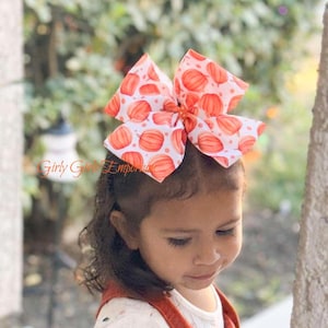 READY TO SHIP Huge Pumpkin Bows, Texas Pumpkin Bow, Big Pumpkin Patch Bows, Huge Halloween Bow, Big Fall Bows, Huge Fall Hairbow,