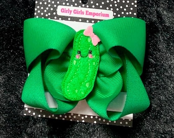 READY TO SHIP Pickle Headband, Pickle Hair Clip, Pickle Hairbow, Pickle Bow, Pickle Hair Bow, Pickle Baby Bow, Pickle Hairclips, Pickle