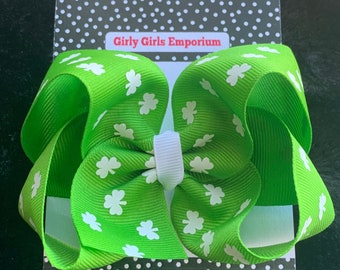 READY TO SHIP - St. Patrick's Day Hairbow / St. Patrick's Day Hairclip / St. Patty's Hairbow / St. Patty's Hairclip / St. Patrick's Day Baby