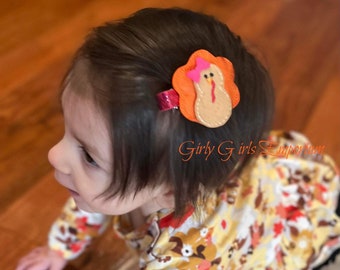 READY TO SHIP - Turkey Hair Clip / Thanksgiving Hair Clips / Thanksgiving Clip / Turkey Clip / Thanksgiving Bows / Thanksgiving Hair Bow
