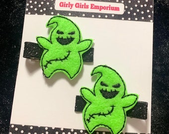 READY to SHIP NBC Monster Hair Clips, Oogie Headband, nbc Hairbow, nbc Hairclip, nbc piggies, nbc Bow, Oogie Pigtails, Oogie Piggies, Boogie