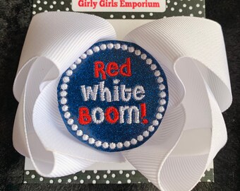 READY TO SHIP July 4th Baby Headband, Red White Blue Baby Headband, 4th of July Newborn Headband, Stars and Stripes Baby Headband, July 4th