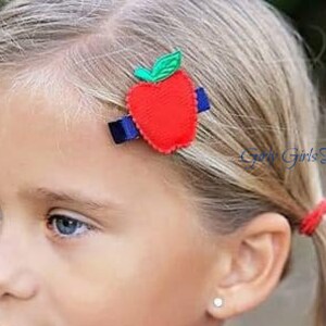 READY TO SHIP - Apple Hairclip, Back to School Hairclip, Apple Headband, Back to School Hairclip, Apple Clippie, School Apple Bow, Red Apple