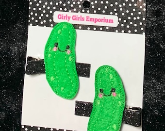 READY TO SHIP Pickle Hairclips, Pickle Hair Clip, Pickle Hairbow, Pickle Bow, Pickle Hair Bow, Pickle Baby Bow, Pickle Baby Headband, Pickle