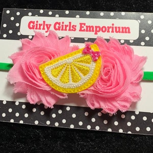 READY TO SHIP Lemonade Baby Headband, Lemon Baby Headband, Pink Lemonade Headband, Pink Lemon Headband, Lemonade Birthday Headband, Lemons