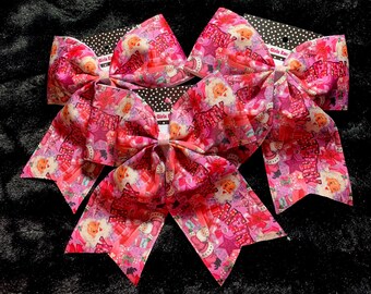 READY to SHIP Pink Santa Hairbow, Pink Christmas Big Bow, Big Christmas Hairbow, OTT Christmas Bow, Texas Christmas Bow, Christmas Cheer Bow