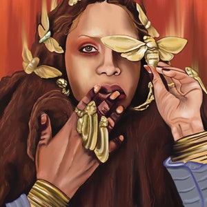 Erykah Badu com retrato de joias |8x10