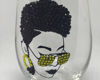 Bling 21oz Stemless Wine Glass- Fly Girl