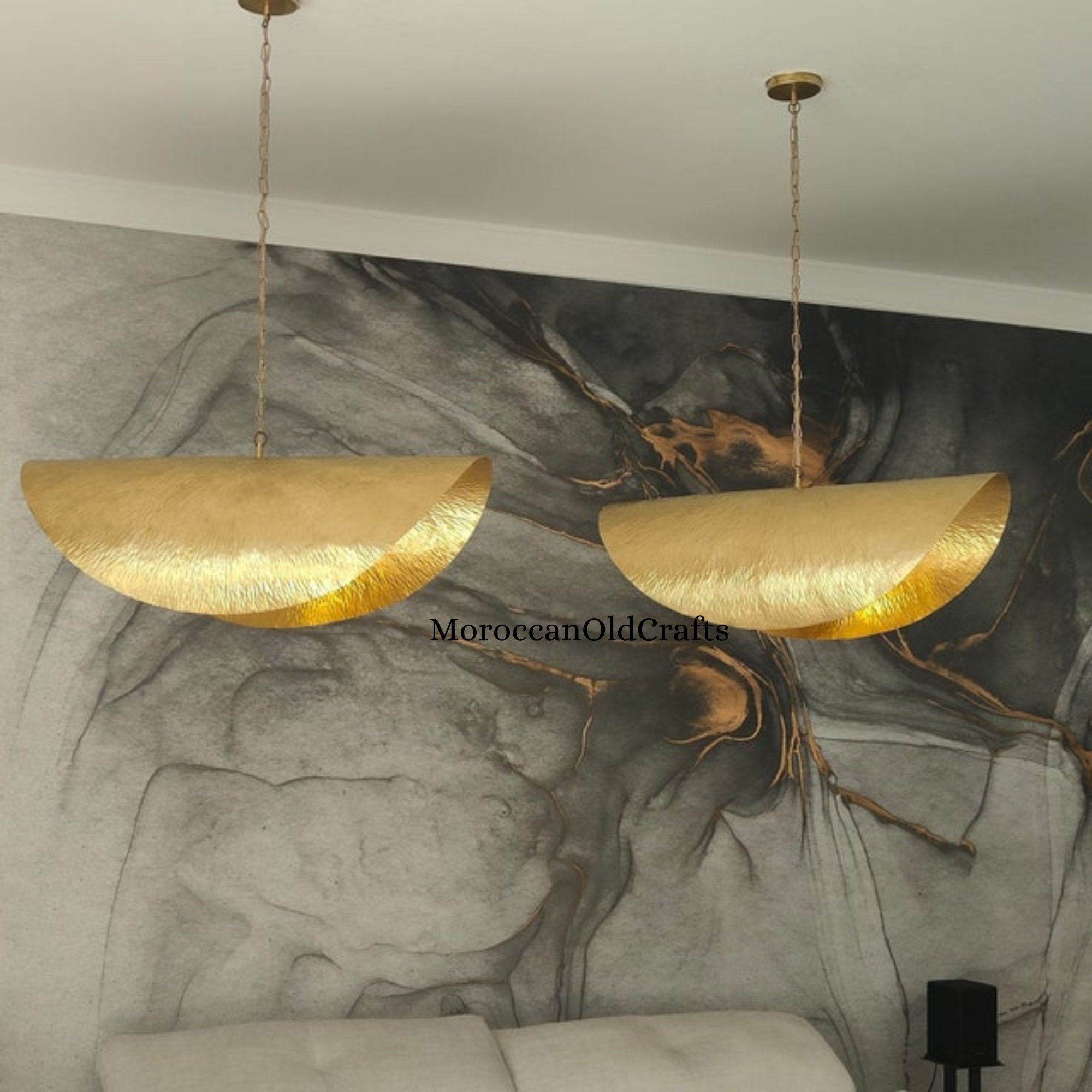 Hammered Pendant Light Brass UNIQUE Handmade Chandelier Light