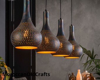 Exquisite Moroccan Handmade Openwork Metal Black Pendant Lights,Unique New Home Decor