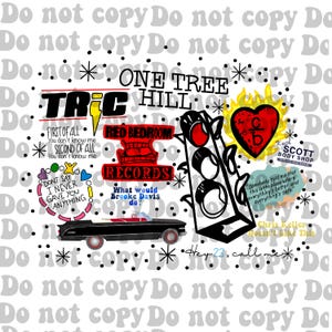 One Tree Hill inspired T-shirt collage #3 digital design jpeg and PNG files