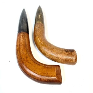 A set of 2 beautiful vintage dibblers/ primitive gardening tool