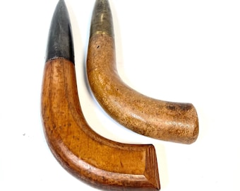 Vintage Wood & Steel Dibblers: Primitive Gardening Tool Set