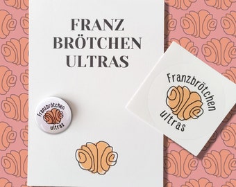 SET Franzbrötchen Ultras - postcard, button, sticker