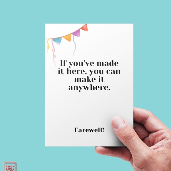 Postcard: funny farewell card for colleagues to say goodbye