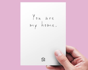 YOU are MY HOME - liebe und minimalistische Postkarte