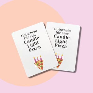 Voucher Candle Light Pizza - Uitnodigingskaart voor diner, cadeau