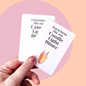 Gutscheine Candle Light Döner - Einladungskarte zum Essen, Geschenk